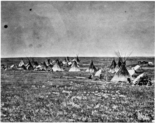 Sioux camp on Boundary Commission Trail (1874).
