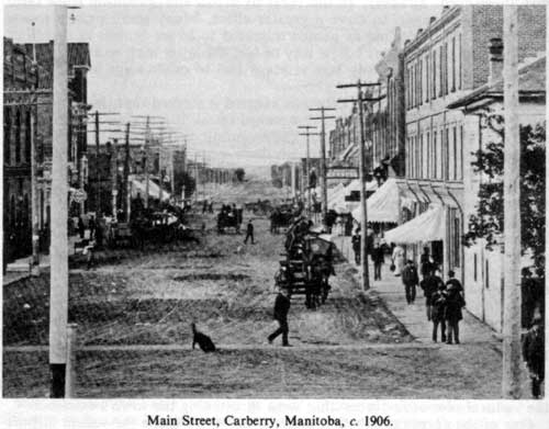 Main Street, Carberry, Manitoba, circa 1906.