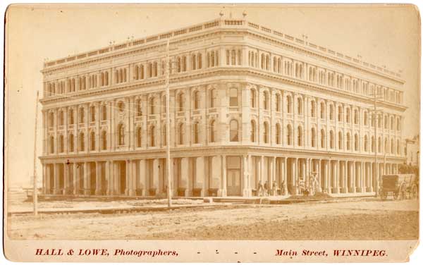 Cauchon Block (later, Empire Hotel) on Main Street, Winnipeg (front).
