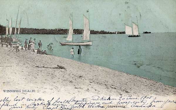 Postcard view of Winnipeg Beach by W. A. Martel