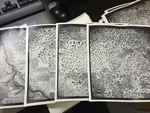 A view of photos in the Manitoba Air Photo Library