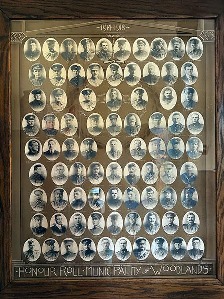 First World War honour roll inside All Saints Anglican Church at Erinview