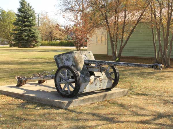 Anti-tank gun at the Antler River Museum, on loan from the Royal Canadian Artillery Museum
