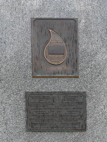 Plaques on the Winnipeg Aqueduct Monument