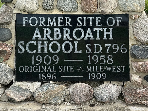 Plaque on the Arbroath School commemorative monument