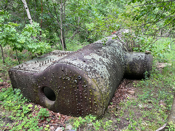 Iron boiler at the former Arnold Cement Quarry site