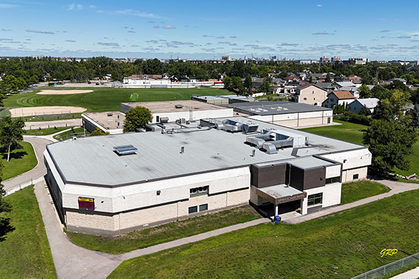 Aerial view of Arthur A. Leach School