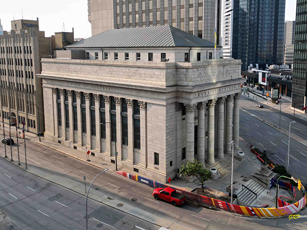 Aerial view of the Bank of Montreal Building