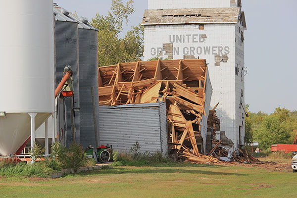 Manitoba Pool grain elevator A at Barnsley after demolition