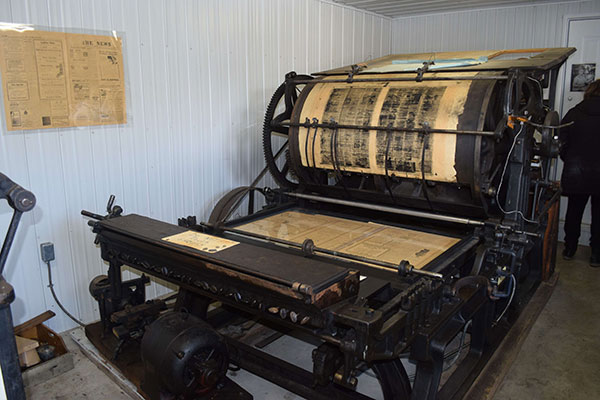 Printing press for the Belmont News