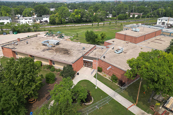 Aerial view of Belmont School