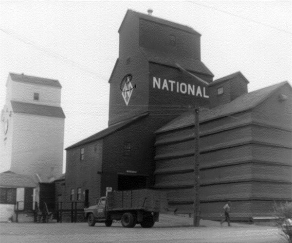 National Grain elevator with Manitoba Pool B (left) at Benito