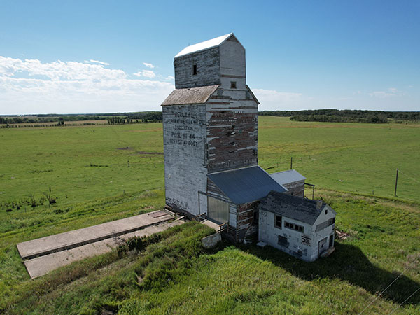 Aerial view of the former Manitoba Pool grain elevator at Beulah