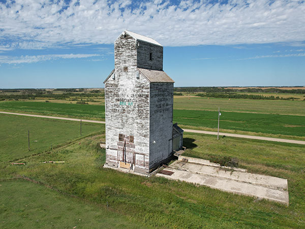 Aerial view of the former Manitoba Pool grain elevator at Beulah