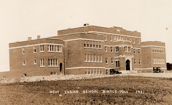 Postcard view of Birtle Indian Residential School