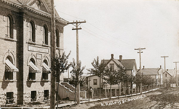 Postcard view of the Boissevain Land Titles Office