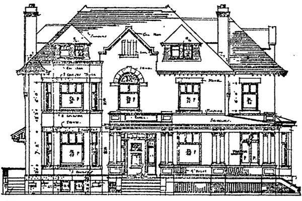 Architectural drawing of the Bradburn House