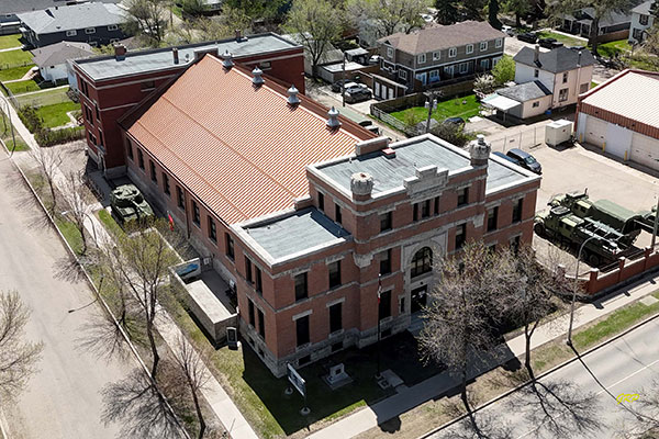 Aerial view of the Brandon Armoury