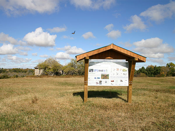 Interpretive signage at the Brockinton site