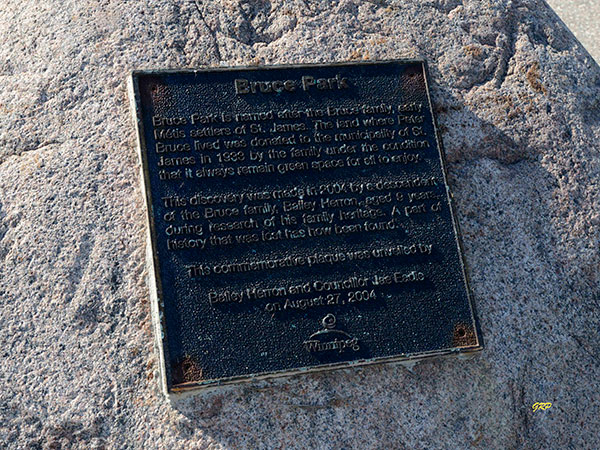 Bruce Park commemorative plaque