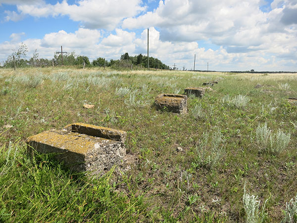 Footings for the former train station at Camp Hughes