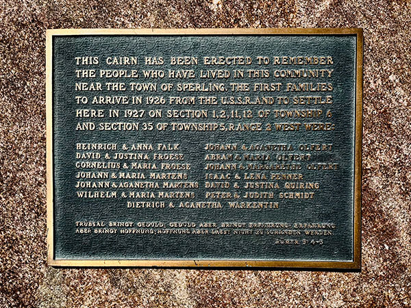 Plaque on the pioneer monument