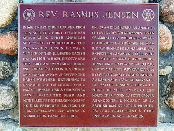 Jensen plaque on commemorative cairn at Cape Merry