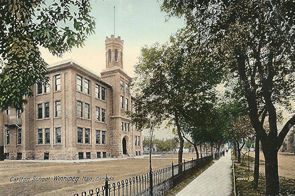Postcard view of the second Carlton School