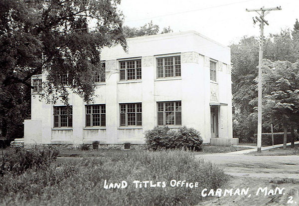 Postcard of Carman Land Titles Office