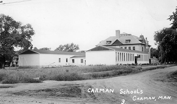Postcard view of Carman School