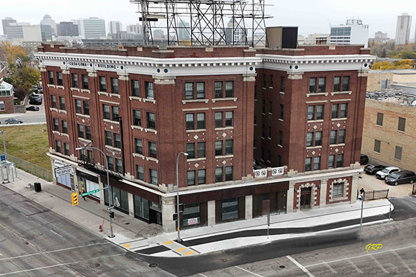 Aerial view of the Casa Loma Building