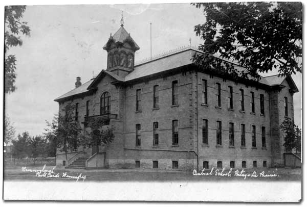 Postcard view of the Portage Central School