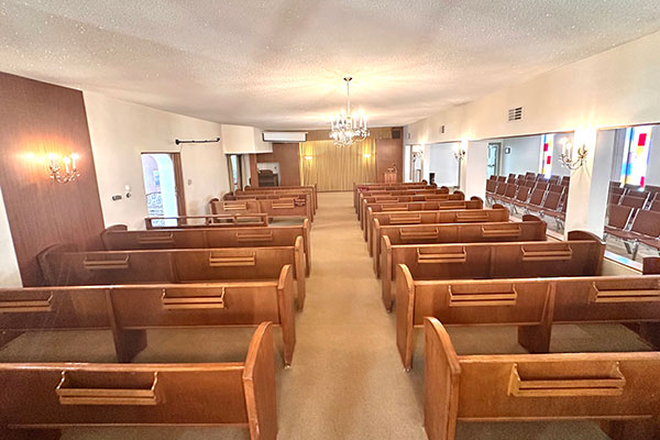 The chapel in the Gilbart Funeral Home