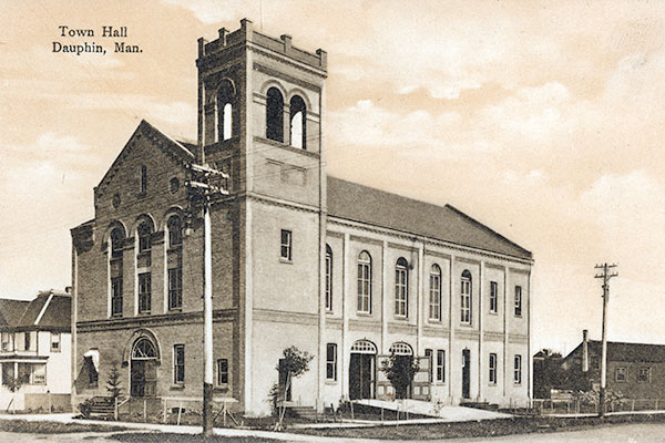 Postcard view of Dauphin Town Hall