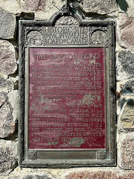 Plaque on Dawson Road commemorative monument