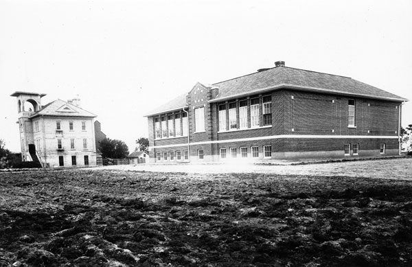 The third (left) and fourth (right) Deloraine School buildings