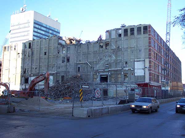 Eaton’s building undergoing demolition