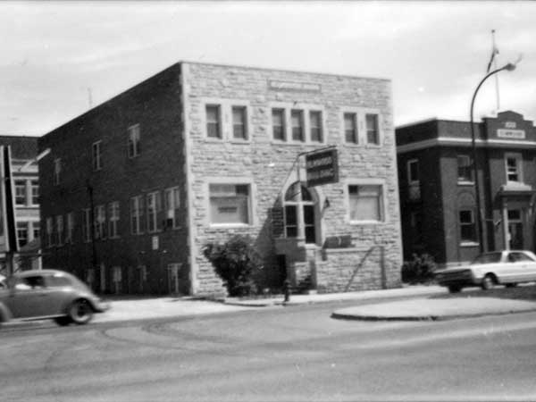 Elmwood Building adjacent to the Winnipeg Postal Station F with the Lord Selkirk School (No. 2 building) at left background