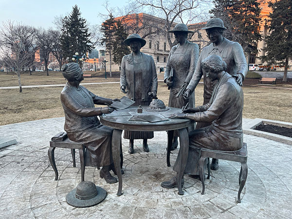Famous Five monument on the grounds of the Manitoba Legislative Building