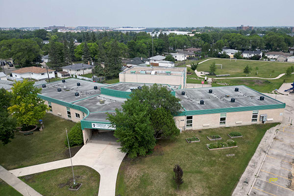 Aerial view of Forest Park Community School