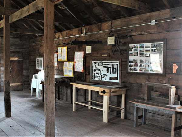 Interior of the restored storage building and museum