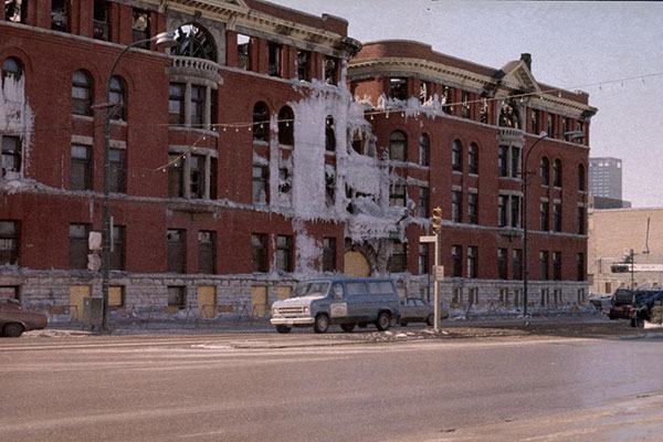 Fort Garry Court after the fire in February 1976