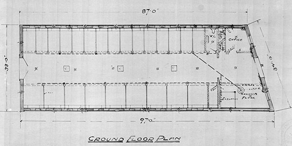 Architectural plan for the ground floor of the Glesby Stable