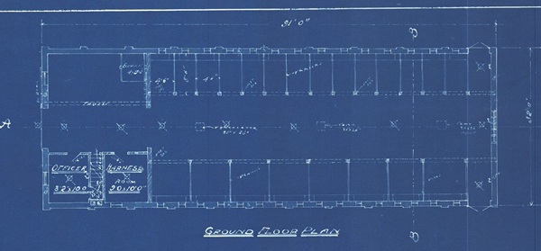 Architectural plans for the ground floor of the Glesby Stable