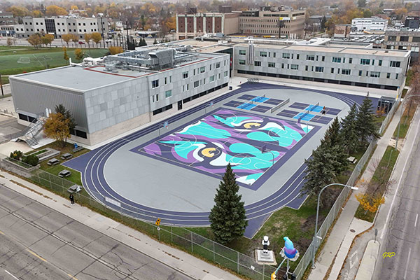 Aerial view of Gordon Bell High School