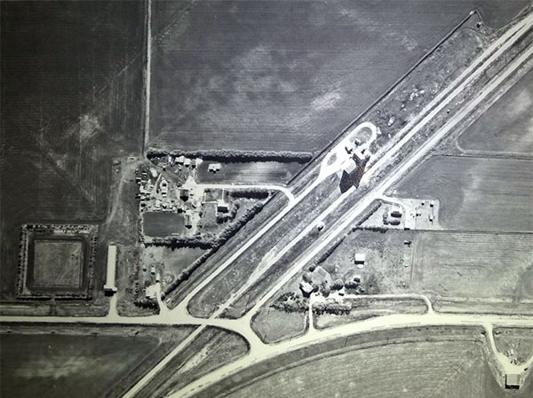 Aerial view of the former Manitoba Pool grain elevator at Gordon