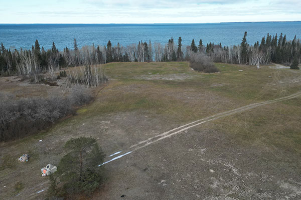 Aerial view of the former Guy Hill Residential School site
