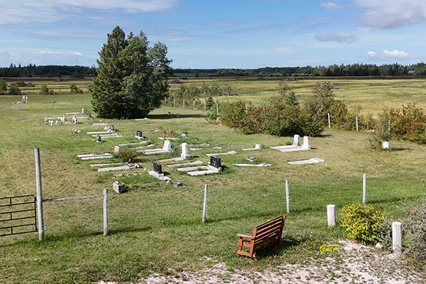 Aerial view of the Gypsumville Community Cemetery