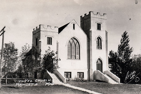 Postcard view of Hamiota United Church