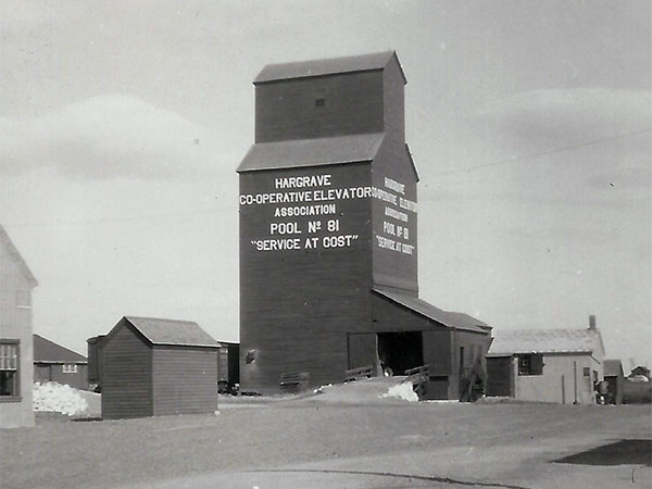 The former Manitoba Pool grain elevator at Hargrave
